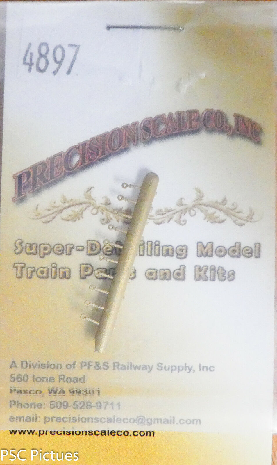 Precision Scale #4897 Brackets, .2mm Pipe, .008" Core HO=1/2" (Brass Parts)