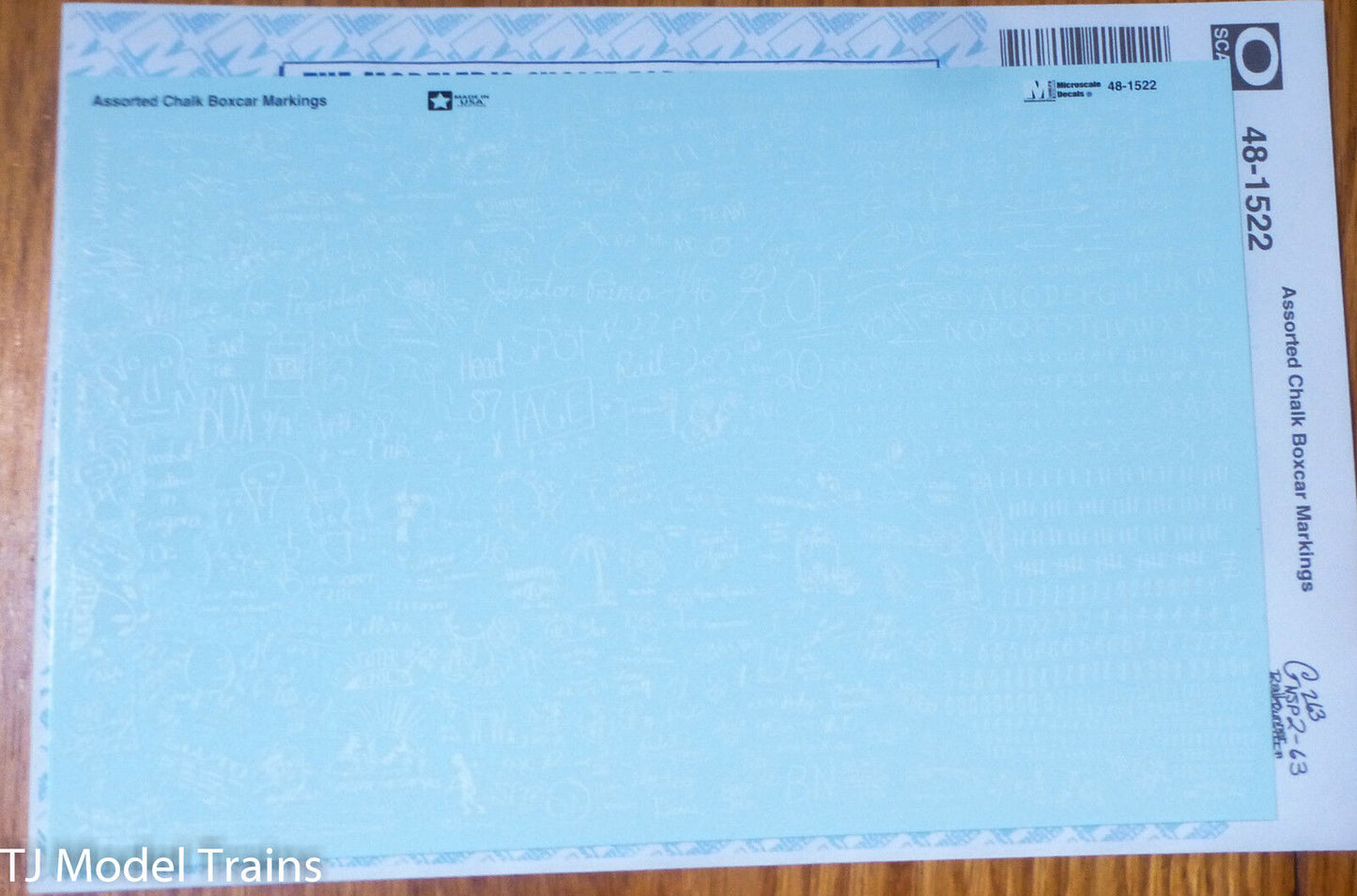 Microscale Decal O #48-1522 (Assorted) Boxcar Chalk Markings (Decal Sheet)