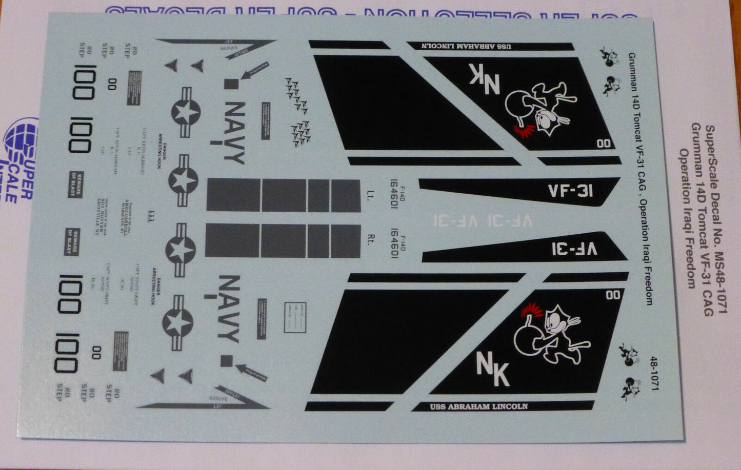 Microscale Decal #MS48-1071 Grumman 14D Tomcat: VF-31 CAG, Operation Iraqi Frdm