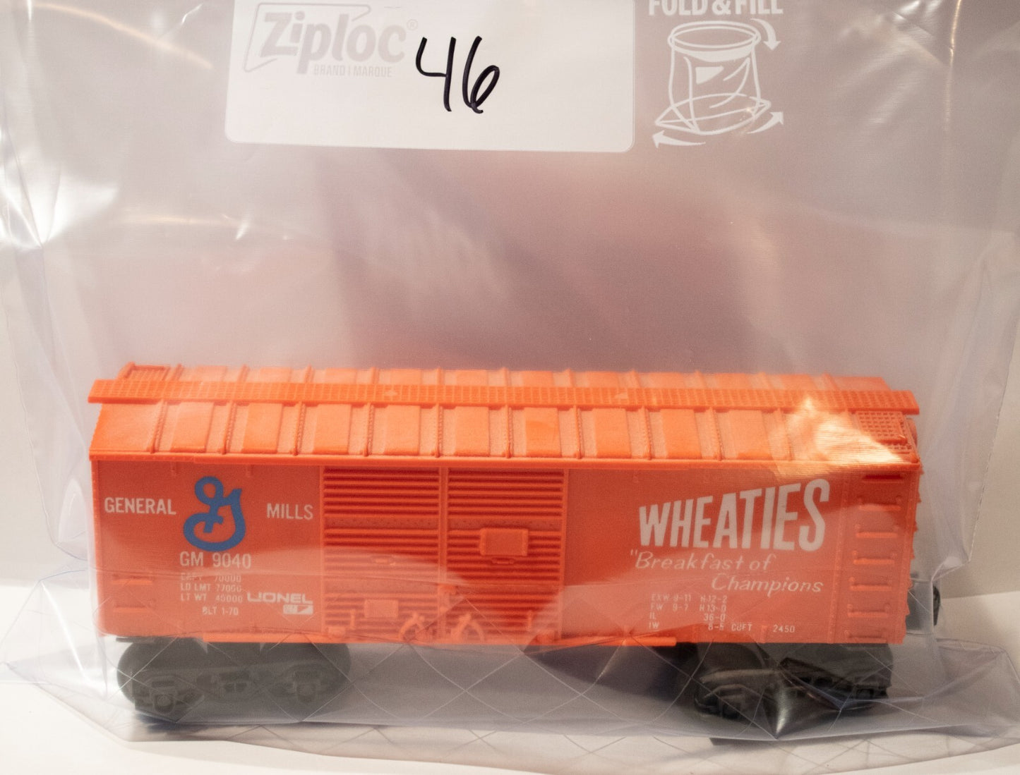 Lionel (#46 No Box) O Scale #9040 General Mills Wheaties MPC Era Boxcar