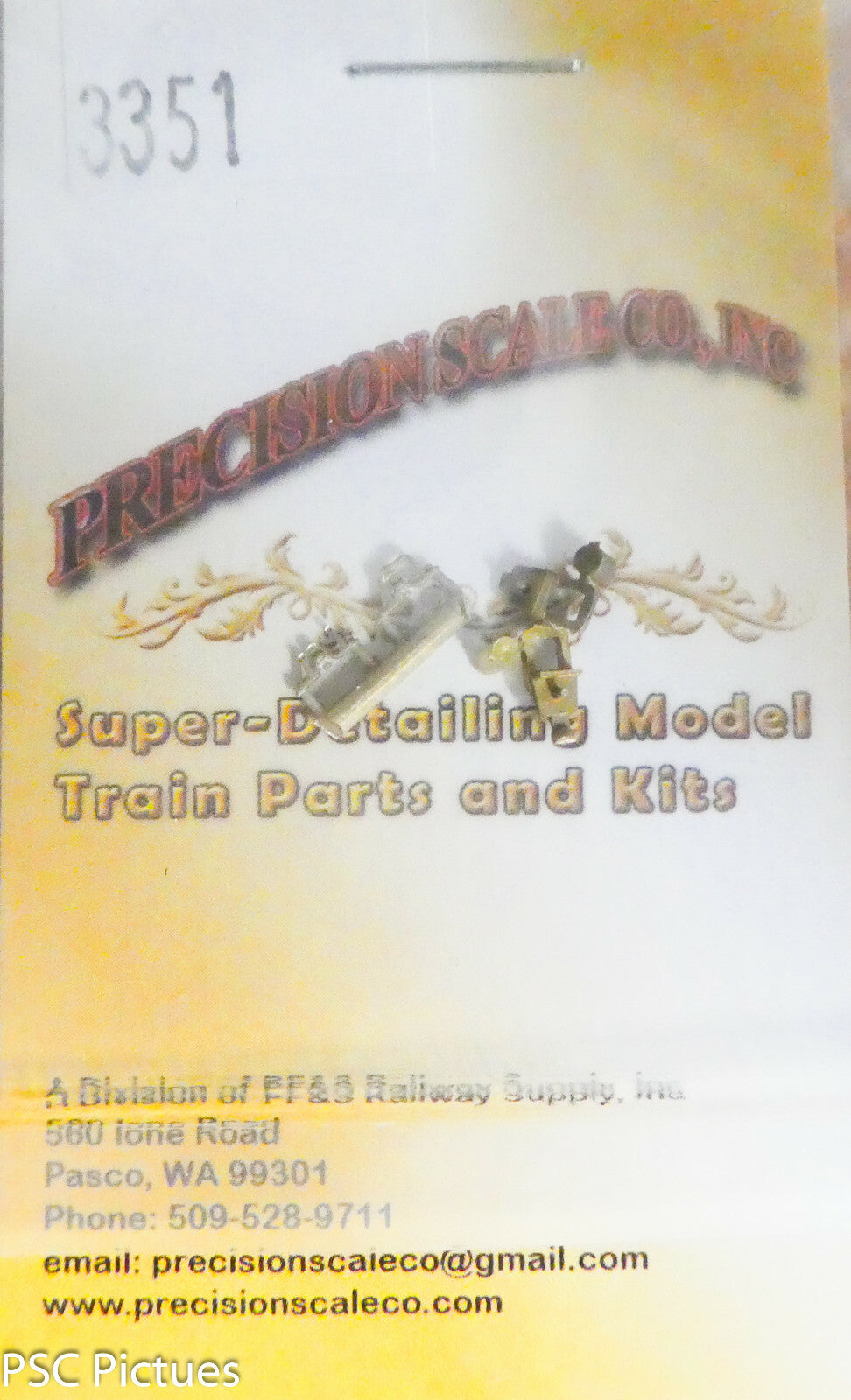 Precision Scale HO #3351 Brackets, Lower Staff & Chain Rollers, for: Freight Car