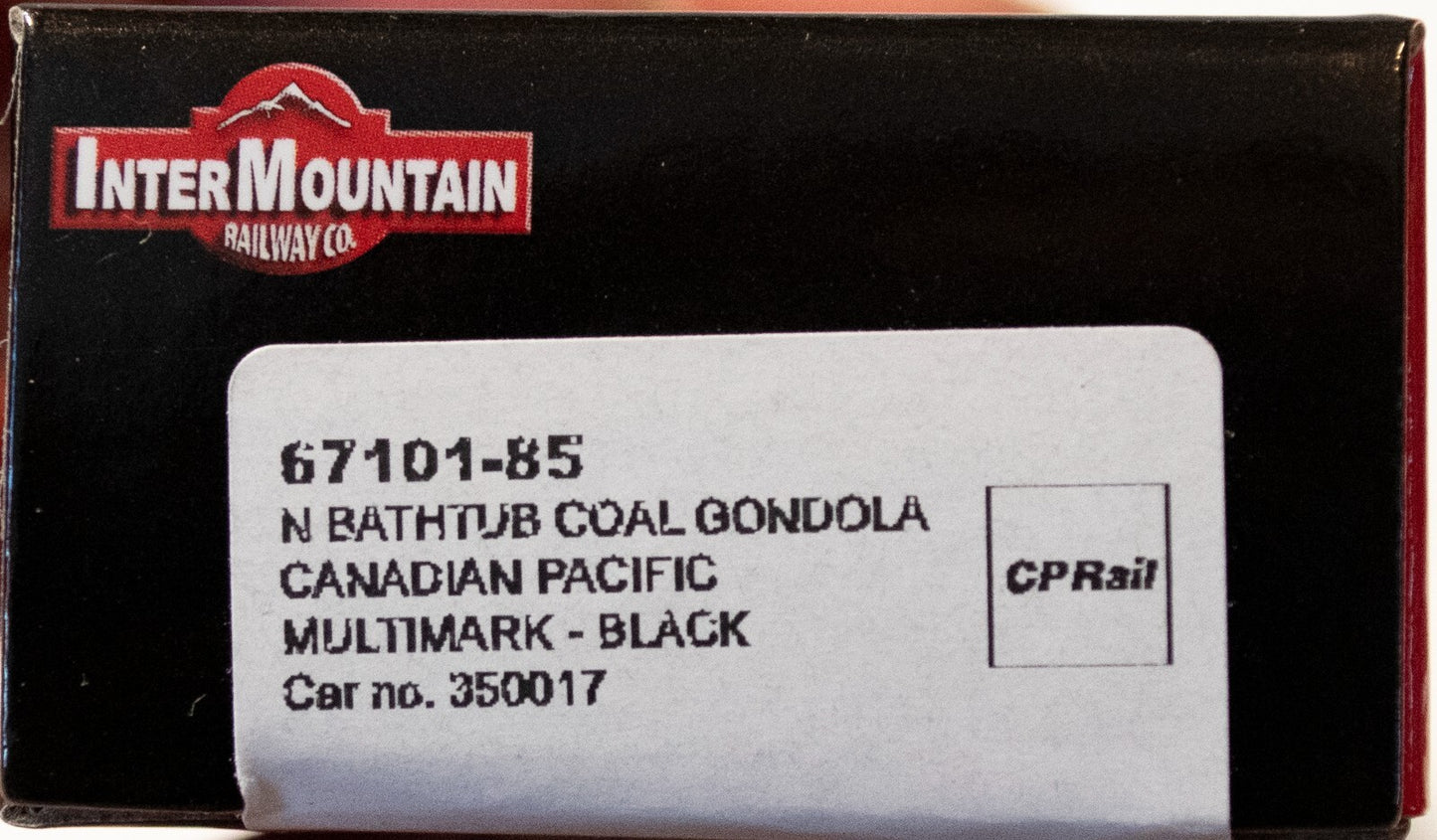 InterMountian N #67101-85 Bathtub Coal Gondola - Ready to Run -- Canadian Pacif