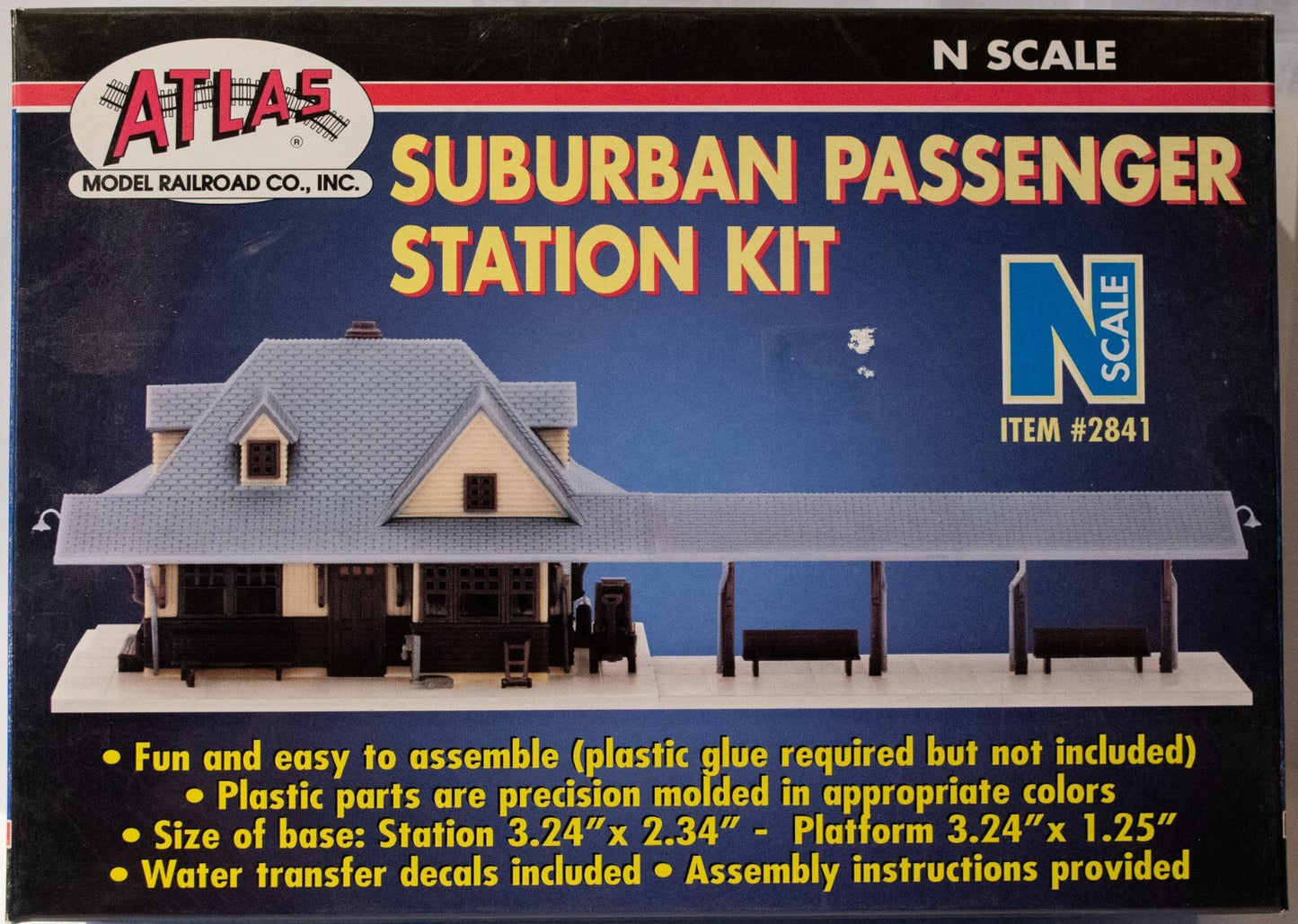 Atlas N #2841 Passenger Station -- Kit - 3-1/4 x 2-1/4" 8.25 x 5.7cm
