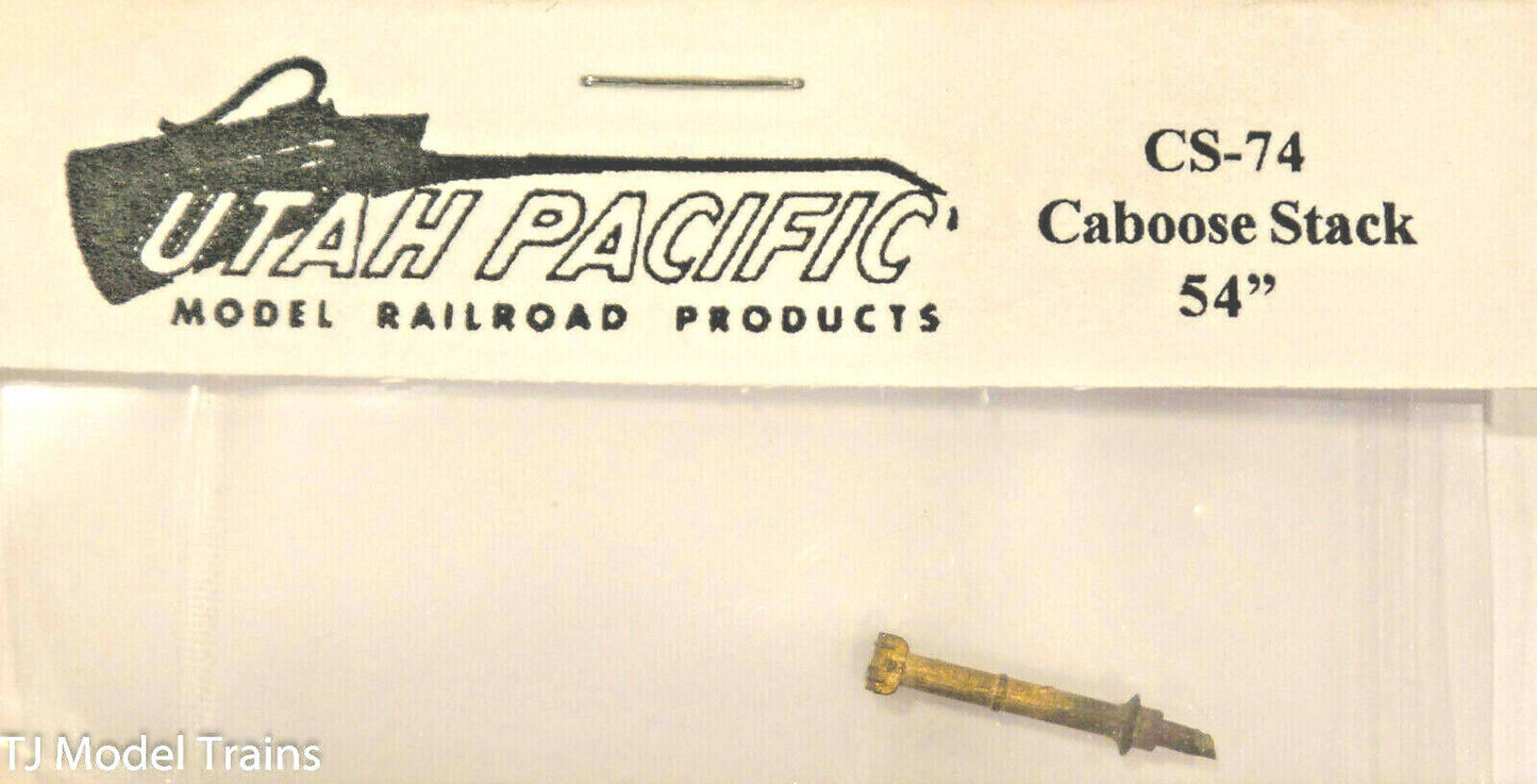 Utah Pacific #74 Caboose Stack 54" (Brass Casting) Made in USA / 1:87th Scale