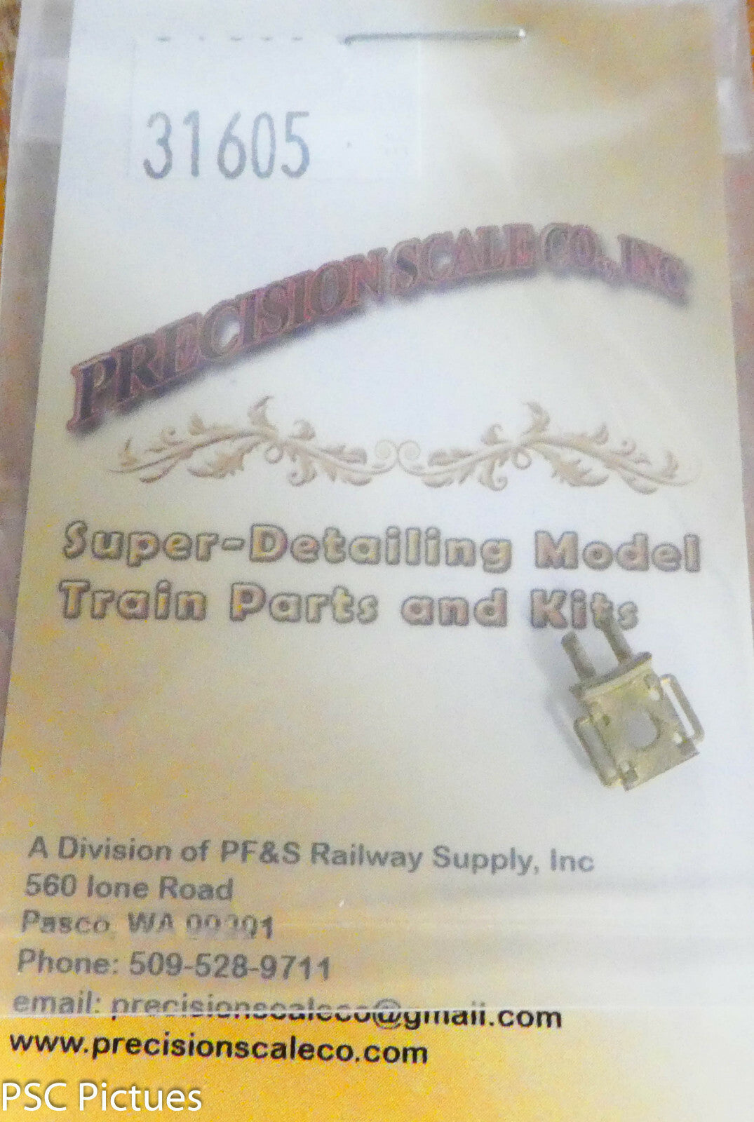 Precision Scale HO #31605 Bracket, Headlight, Smokebox Door Mount(Brass)