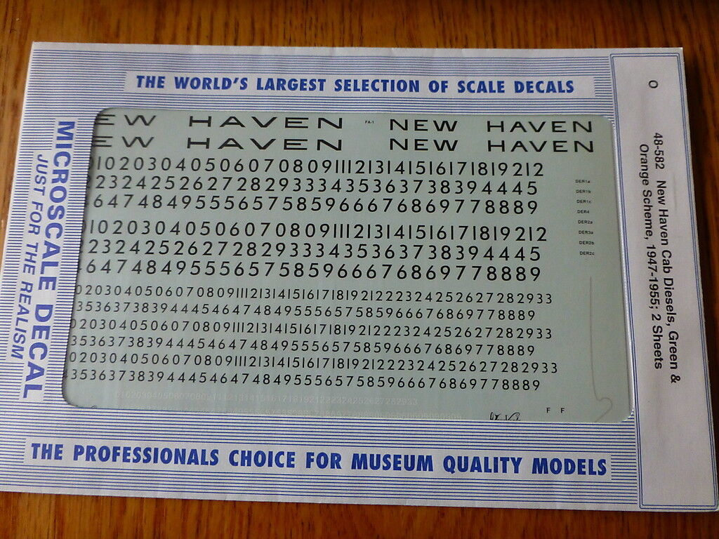 Microscale O #48-582 New Haven Cab Diesels, Green & Orange Scheme, 1947-55 (2 Sh