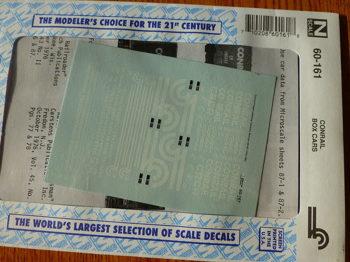 Microscale Decal N #60-161 Conrail lettering, Caboose, Boxcars - (1976 +) Freigh