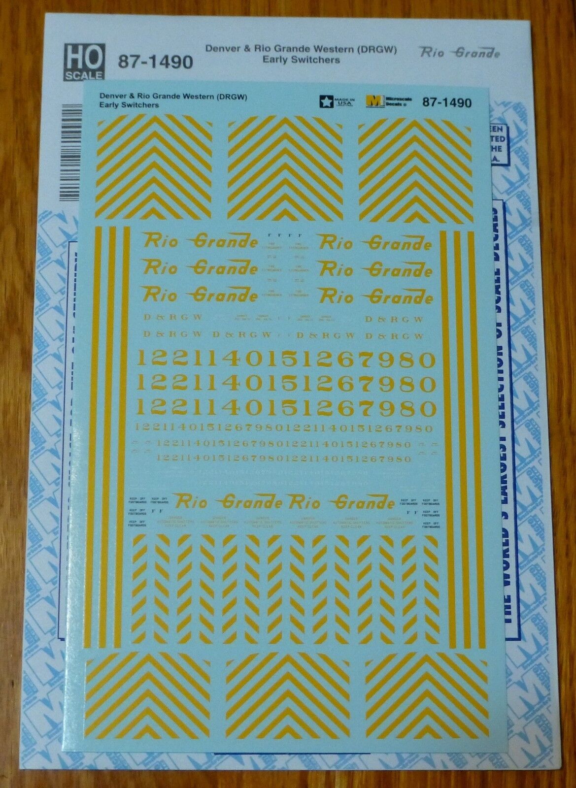 Microscale Decal HO #87-1490 (DRGW) Denver & Rio Grande Western /Early Switchers