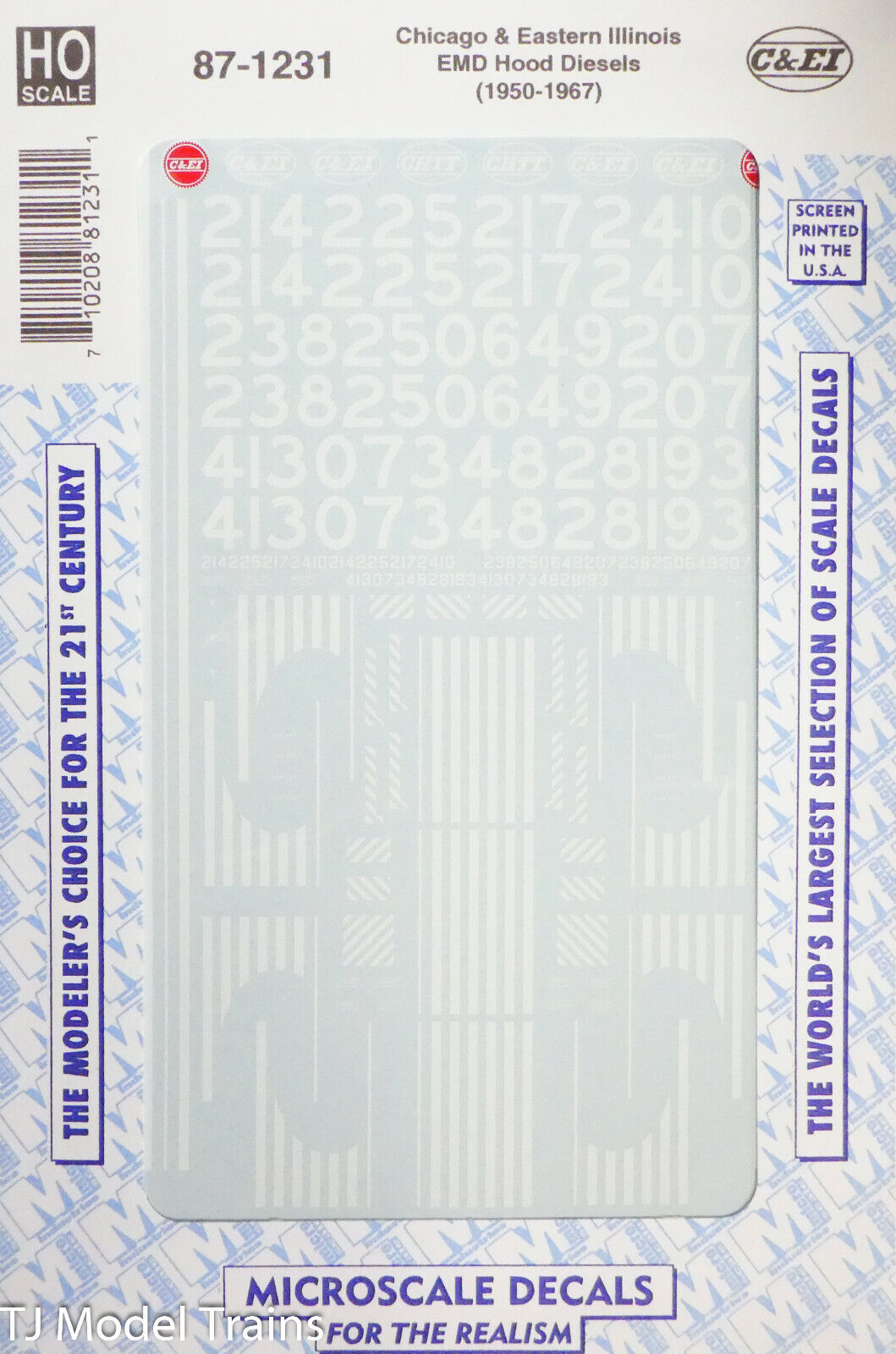 Microscale HO #87-1231 Chicago & Eastern Illinois EMD Hood Diesels (1950-1967)