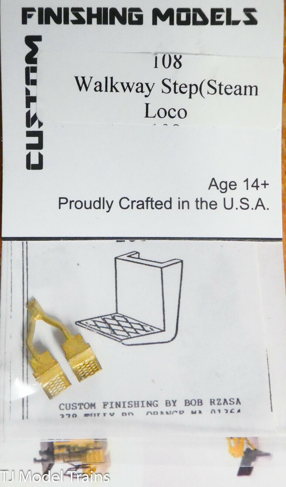 Custom Finishing Models HO #108 Walkway Step (Steam Loco) Brass Casting
