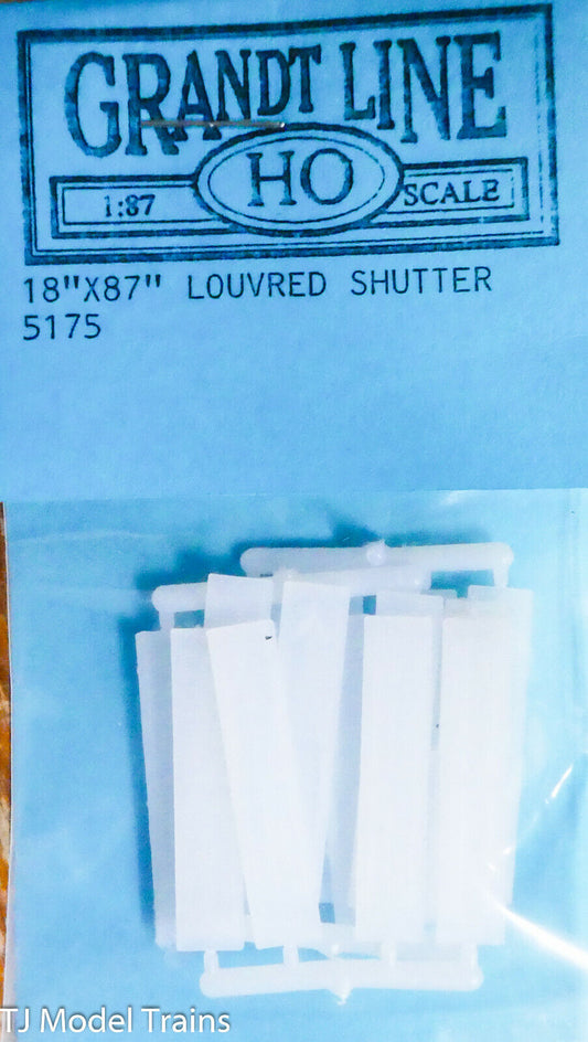 Grandt Line HO #5175 Louvred Shutter(16) 18 x 87" Plastic (1:87th Scale)