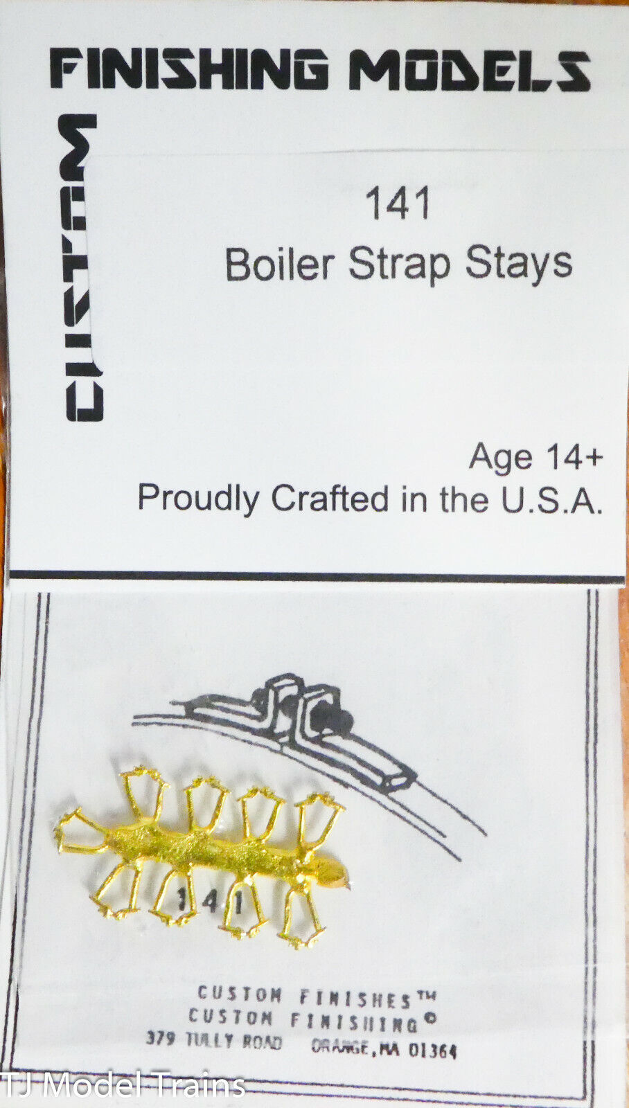 Custom Finishing Models HO #141 Boiler Strap Stays (Brass Castings)