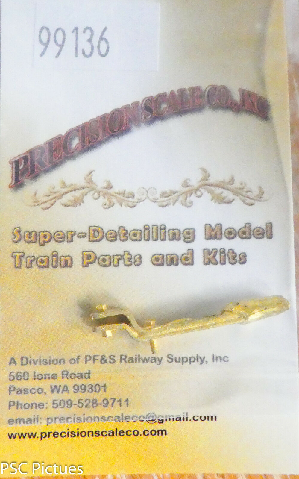 Precision Scale #99136 Brake Lever Mount, 1/2" Scale (Brass Casting)