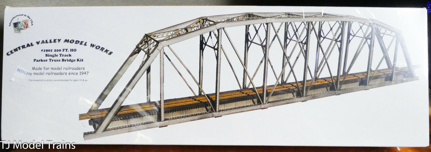 Central Valley HO #1901 (200' Single Track Parker Truss Bridge Kit) Plastic