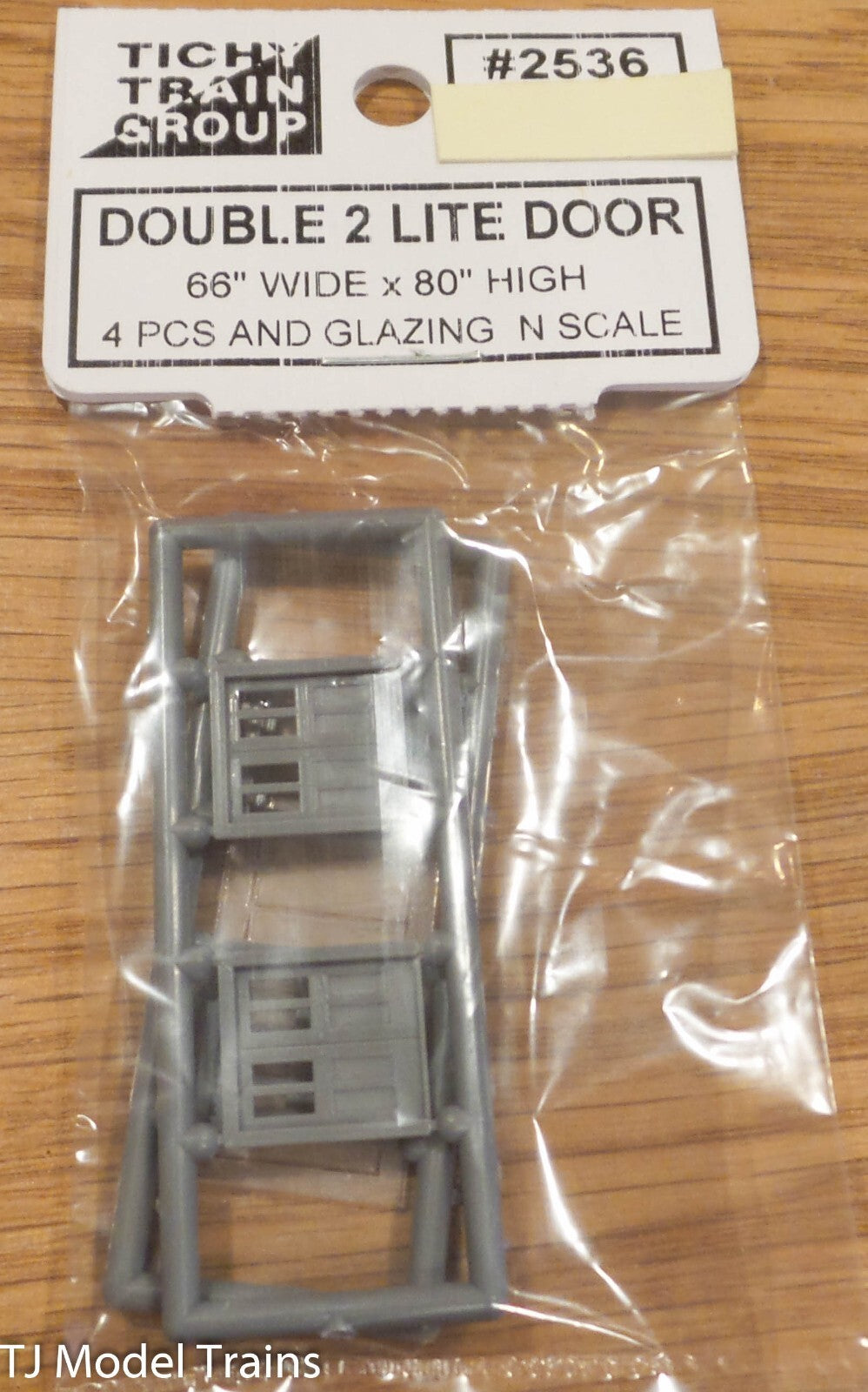 Tichy Train Group #2536 Double 2-Light Door -- Plastic pkg(4)