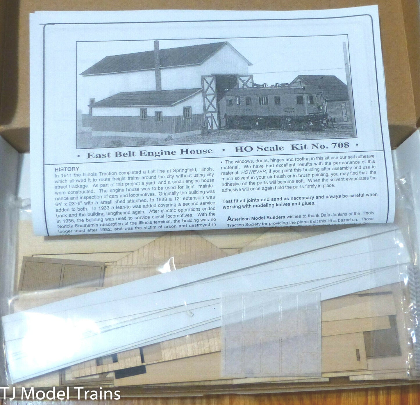American Model Builders HO #708 Single Stall Engine House (Laser Cut) NEW