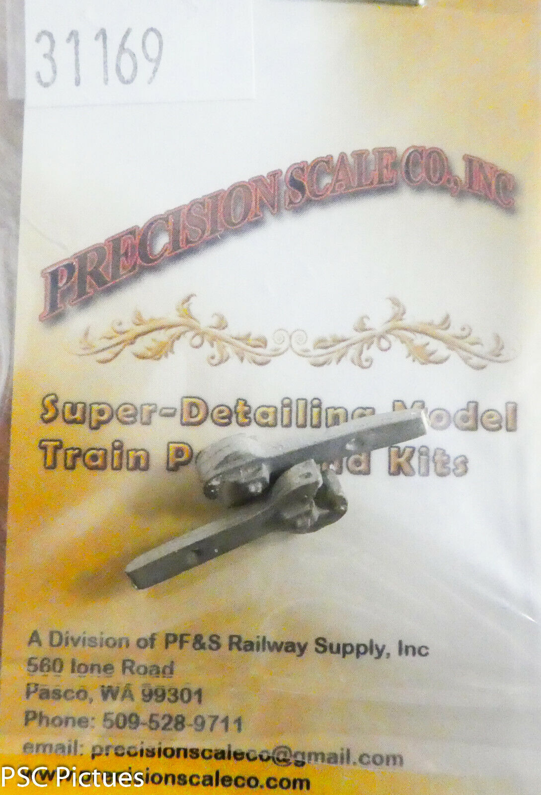 Precision Scale HO #31169 Couplers, Dummy, Ling Shank (Brass Casting)