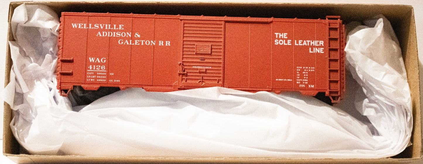 Accurail HO #81603 AAR 40' Single-Door Steel Boxcar - Kit -- Wellsville, Addison