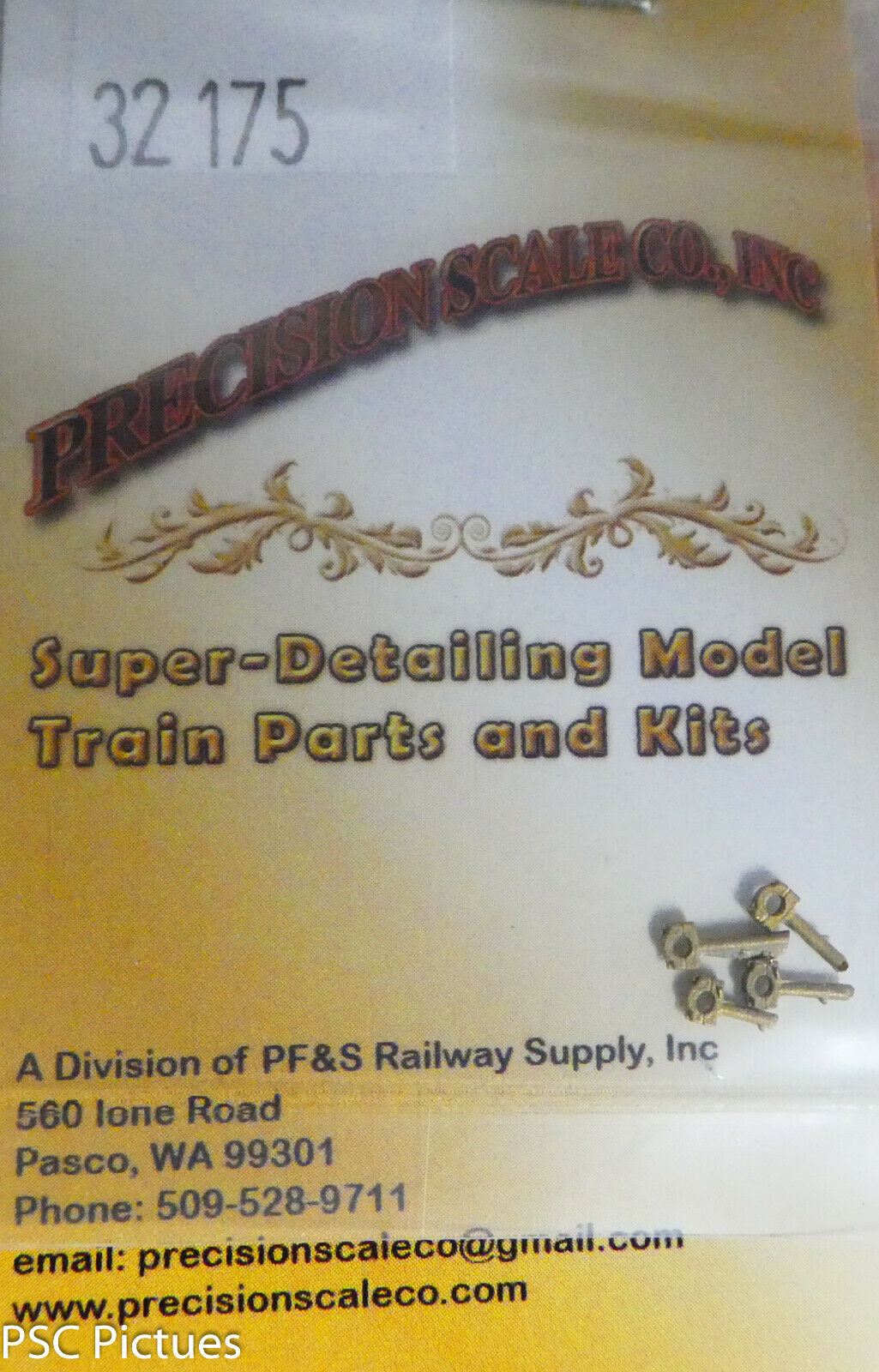 Precision Scale HO #32175 Pillow Block/Pipe Bracket, .020" Core (Brass)