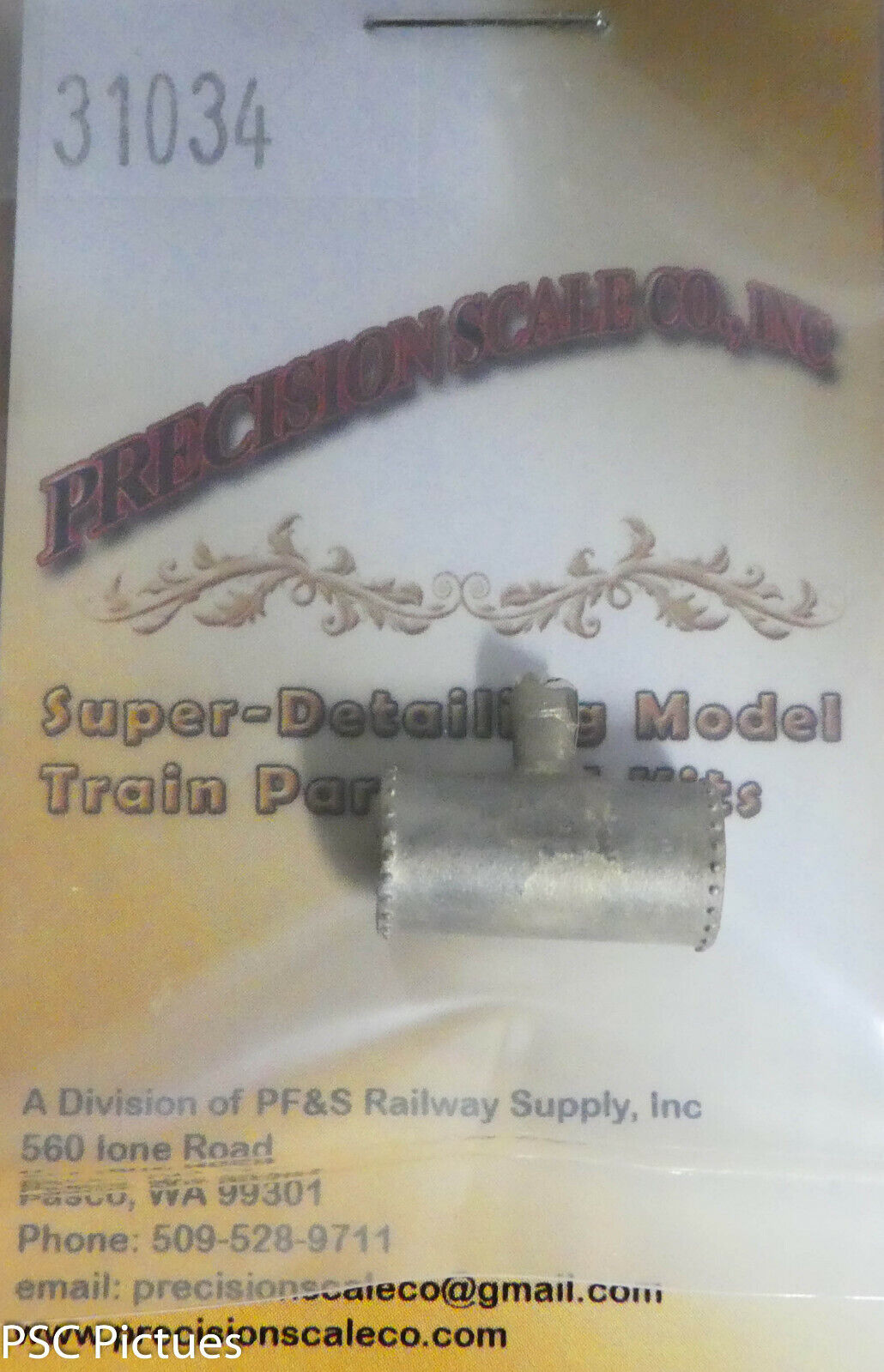 Precision Scale HO #31034 Tank, Air Style 4'-4" x 27" Dia. Early & Interm.(Brass