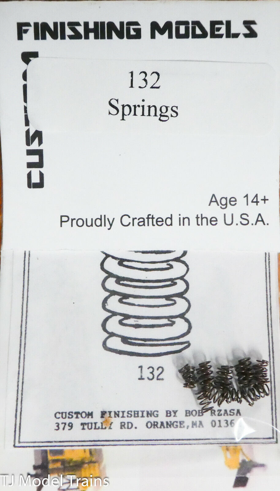 Custom Finishing Models HO #132 Truck Springs -- .150" Long, .092" Diameter