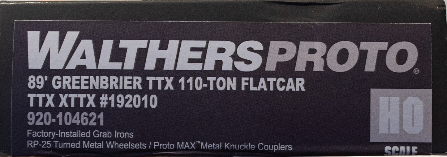 Walthers HO #920-104621 89' Greenbrier TTX 110-ton Flatcar - Ready to Run -- TTX