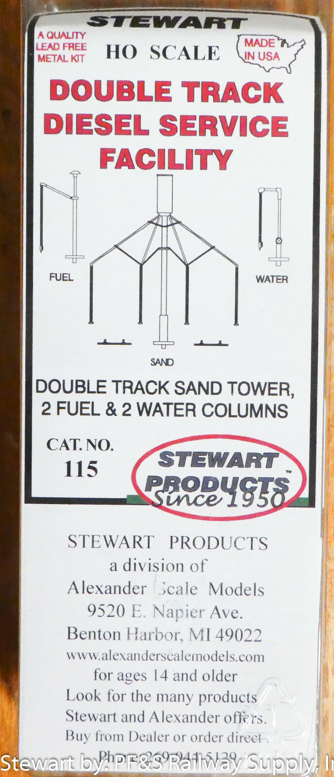 Stewart HO Scale #115 Double Tack Sand Tower (White Metal/Brass) 1:87th (Kit)