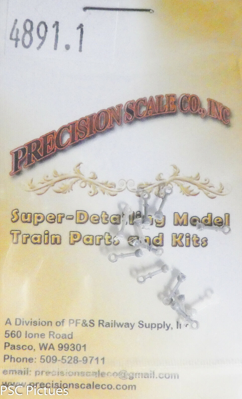 Precision Scale #4891.1 Brackets, .9mm Pipe, .036" Core, HO=3-1/4" (Plastic)