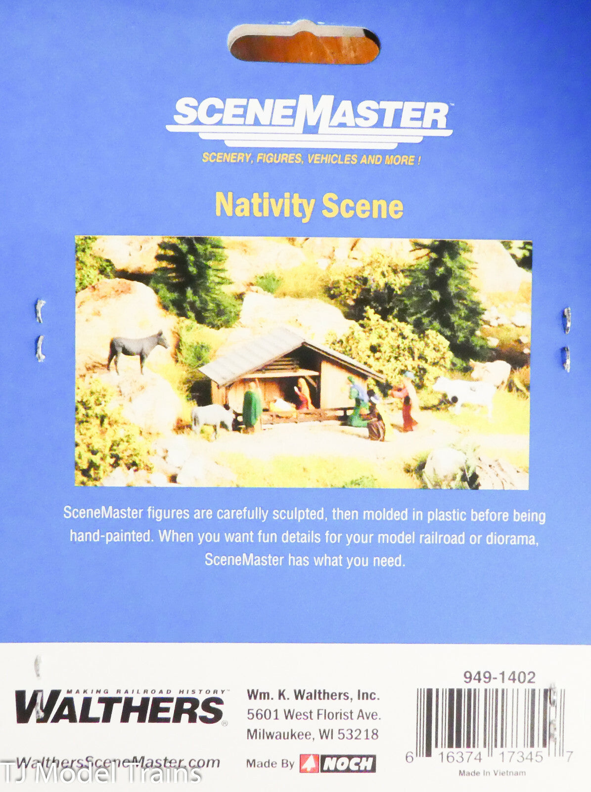 SceneMaster Walthers HO #949-1402 Nativity Scene (3 Wise Men, Baby Jesus, Mary,&