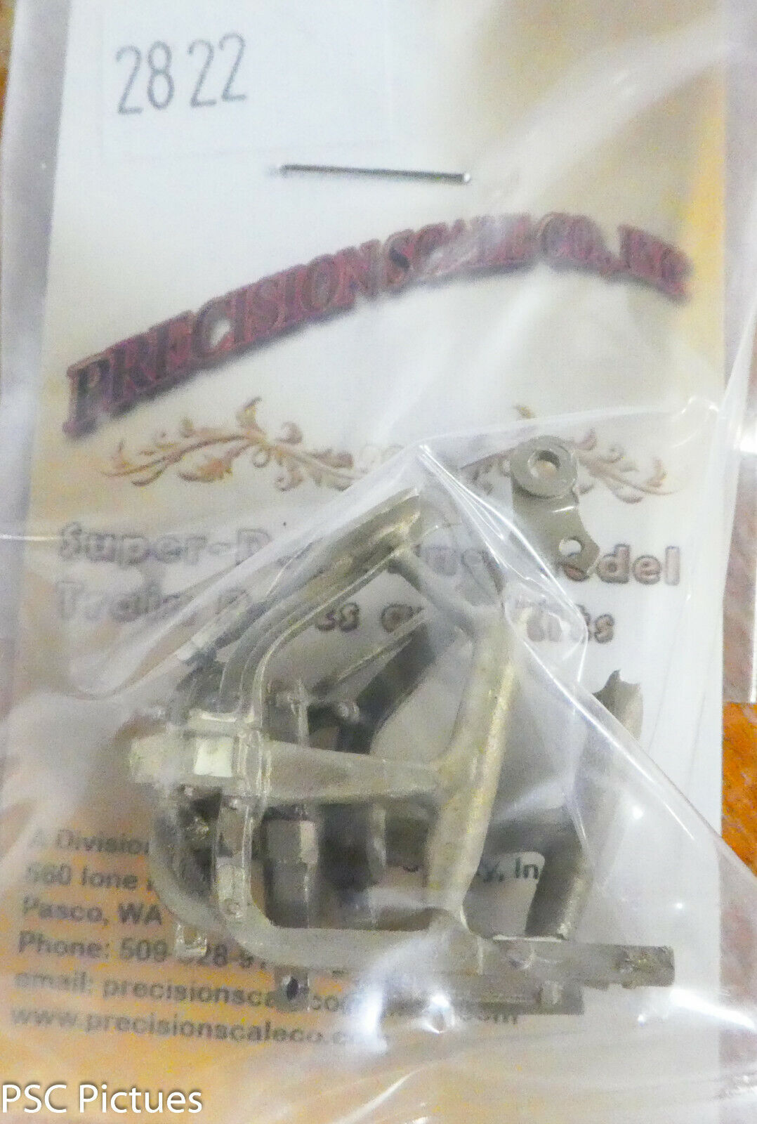 Precision Scale HO #2822 Trailing Truck Kit less Wheels (Brass Castings)