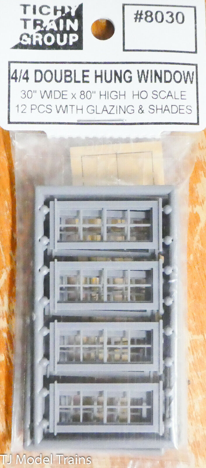 Tichy Train Group HO Scale #8030 (4/4 Double Hung Windows) 30'x80 High to Scale