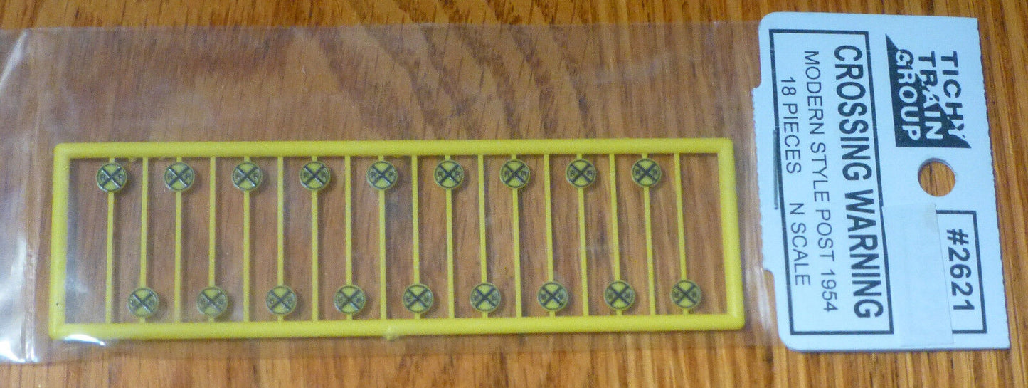 Tichy Train Group #2621 (N Scale)Modern Grade Crossing Advance Warning Signs --