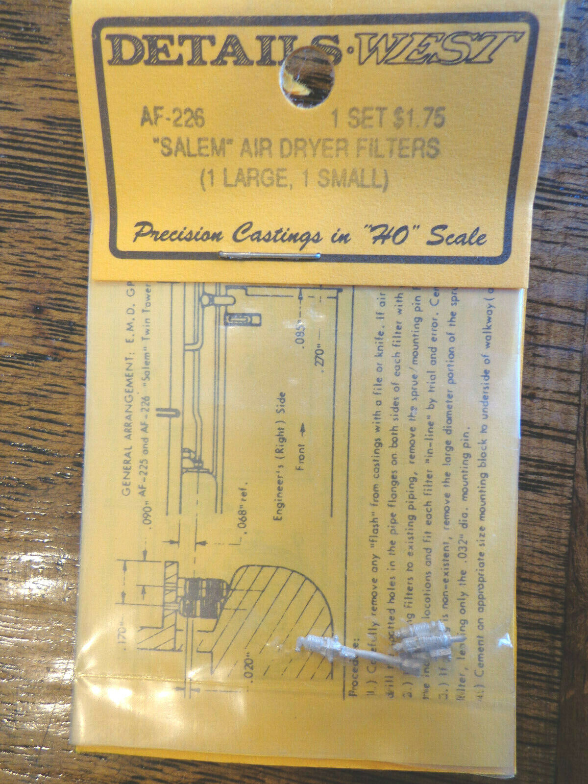 Details West HO #226 Salem Type Air Dryer Filters 1 Large, 1 Small -- Set pkg(2)