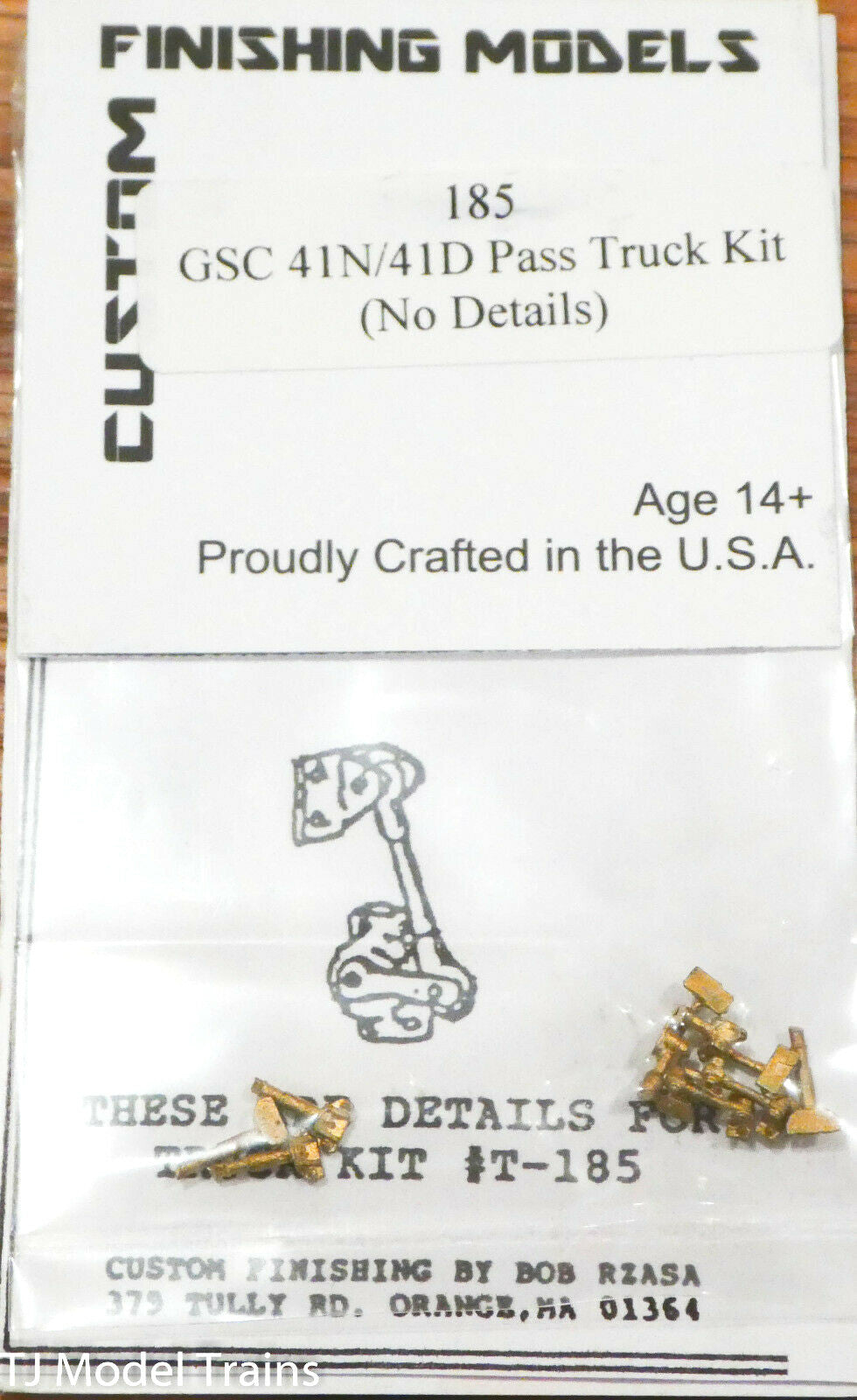 Custom Finishing Models HO #185 GSC 41N/41D Pass. Truck Kit (Brass Castings)