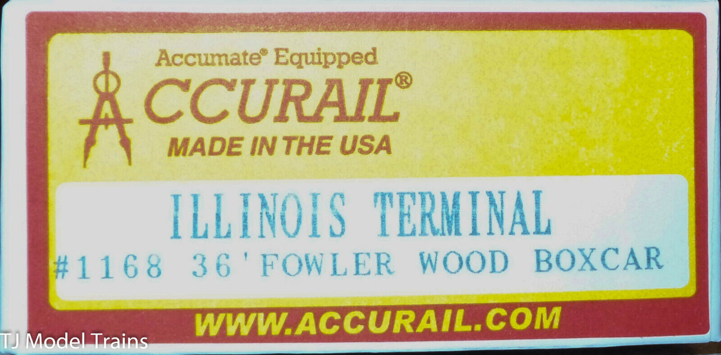 Accurail HO #1168 Illinois Terminal 36' Fowler Wood Boxcar