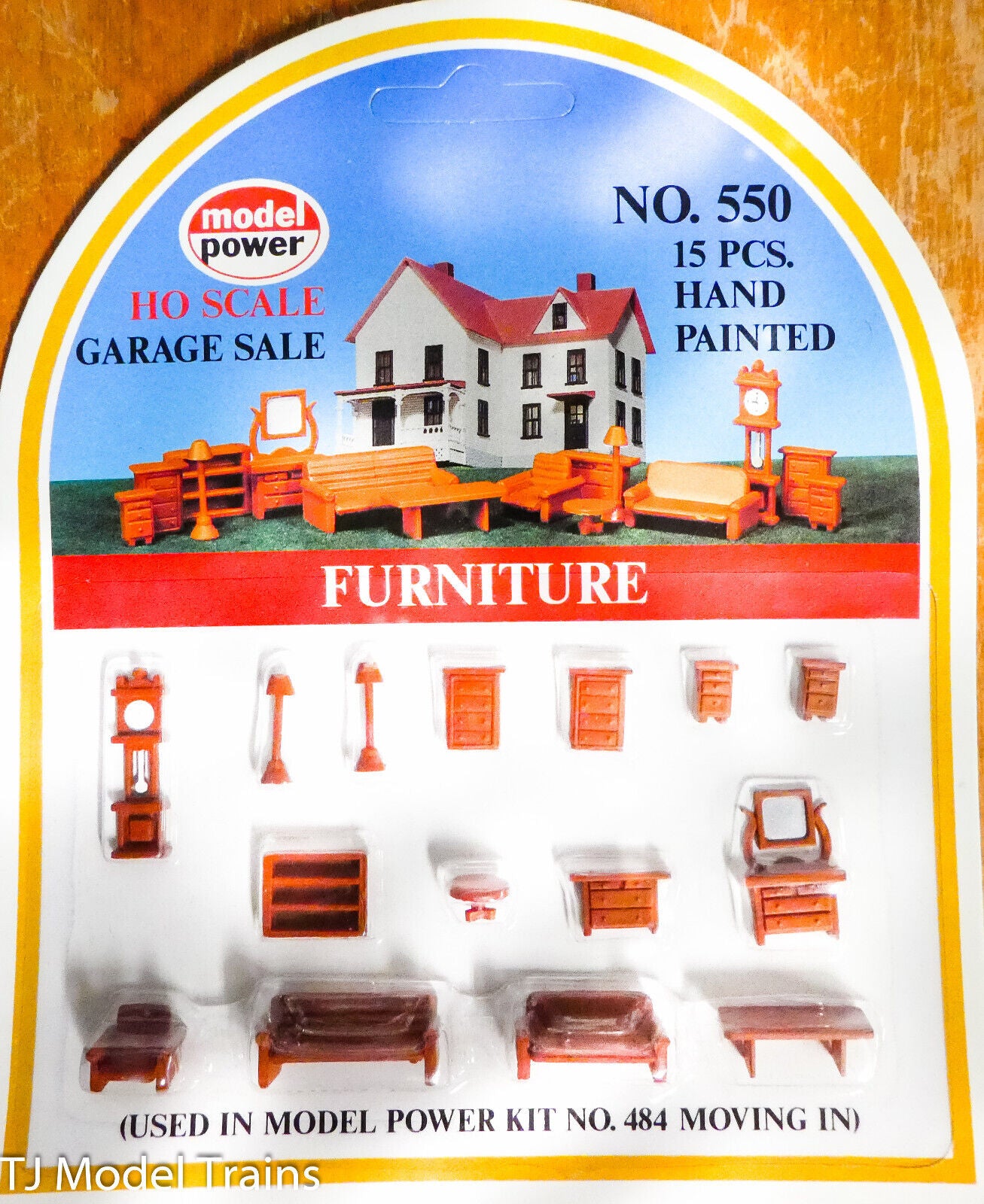 Model Power HO #550 Hand Painted Garage Sale (Clock,Table,Lamps,Couch,etc.)