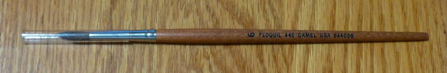 Floquil Paint Brush #644006 Camel Hair Round Water Color Brush -- #6