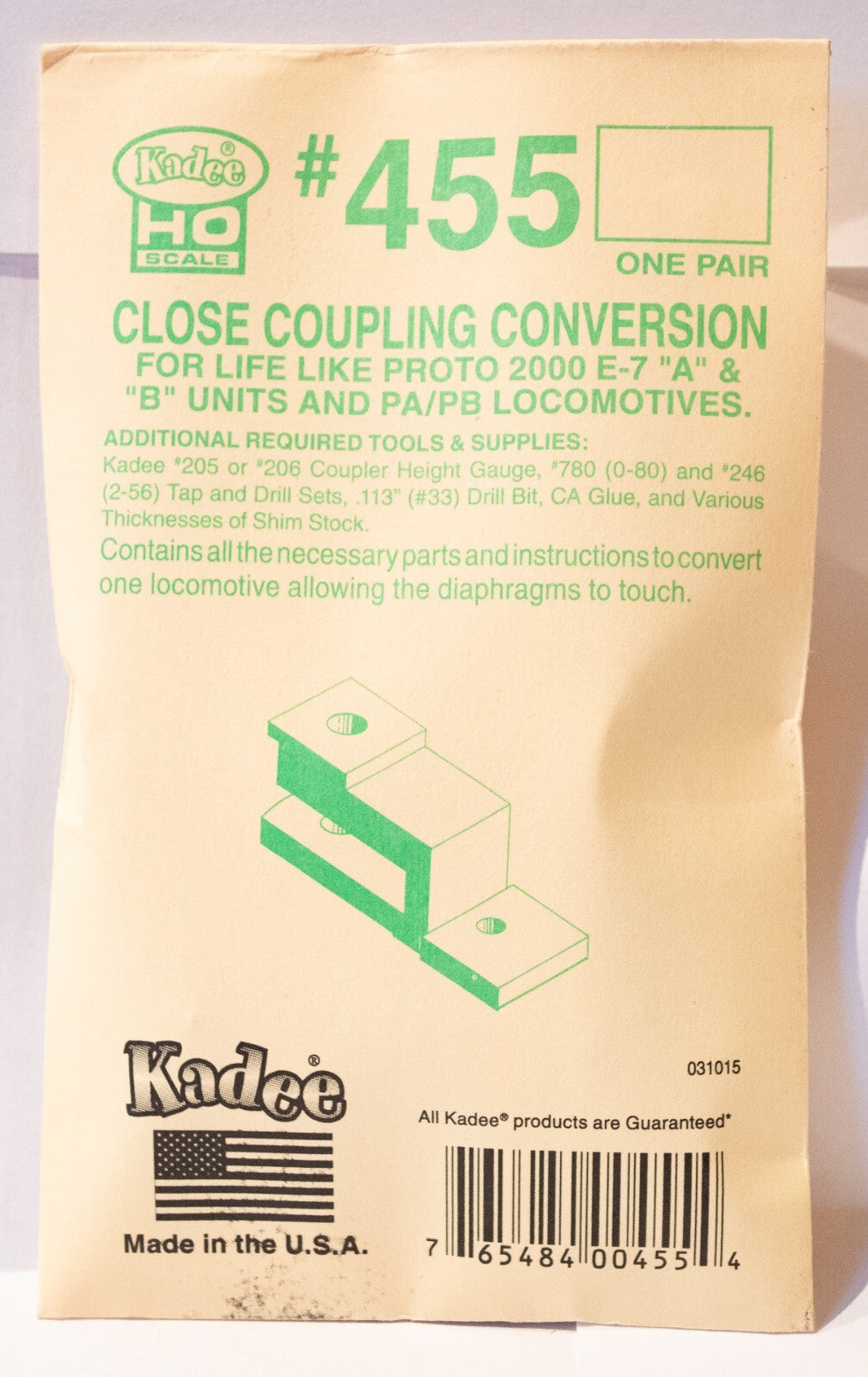 Kadee #455 Close Coupling Conversion - Kit -- For Life-Like PROTO 2000(R) E6, E7