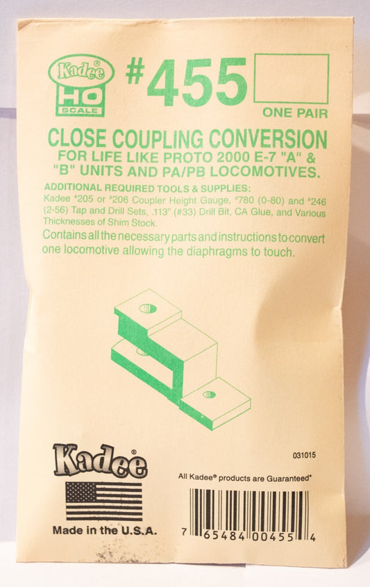 Kadee #455 Close Coupling Conversion - Kit -- For Life-Like PROTO 2000(R) E6, E7