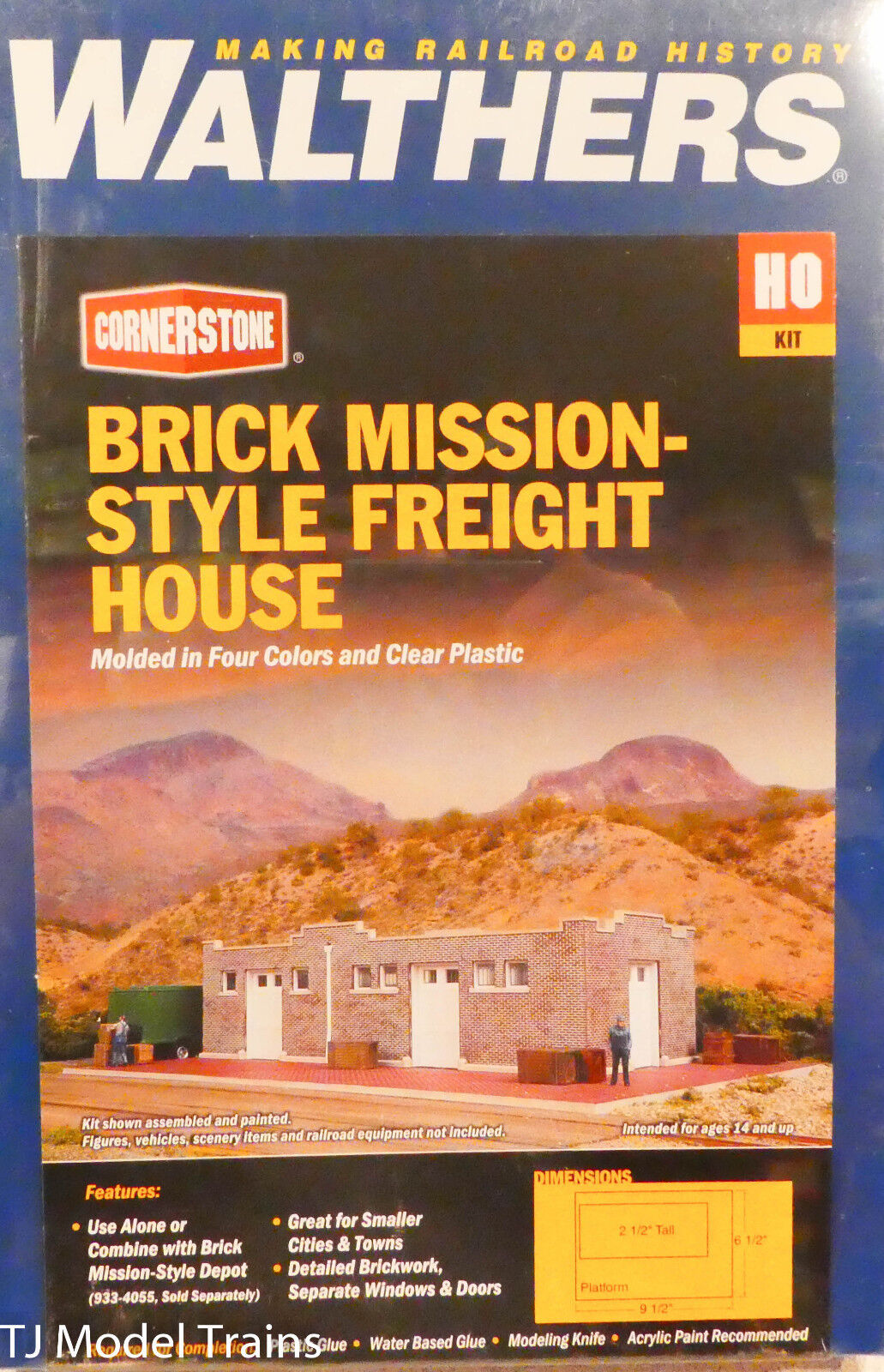 Walthers HO #933-4056 Brick Mission Style Freight House (kit Form)