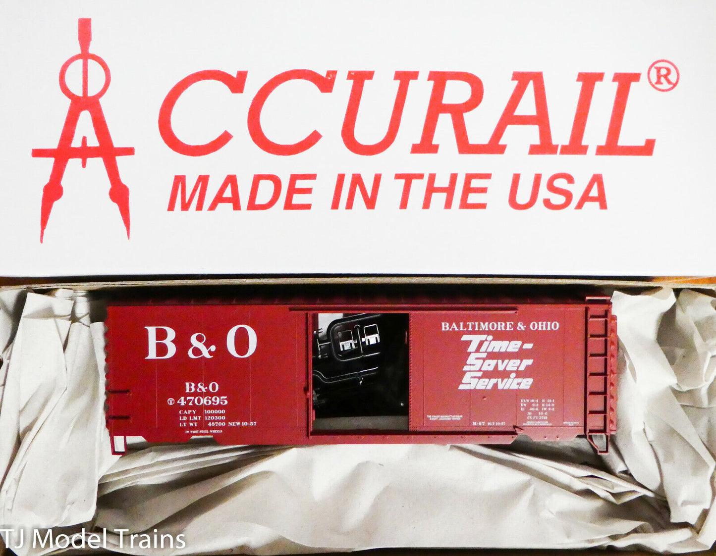 Accurail HO #8130.3 (Rd #470695) Baltimore & Ohio 40' Stingle Door Steel Box Car