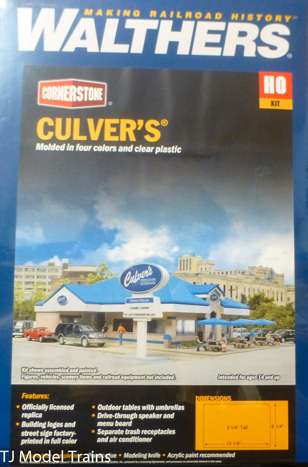 Walthers HO #933-3486 Culver's (Building kit) Plastic (13 1/4" x 8 1/4 x 3 1/4"