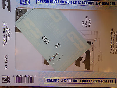 Microscale Decal N #60-1276 Burlington Northern Covered Hoppers 4700/4750