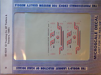 Microscale Decal N #60-4224 Trailer - 28' - Tractor - GI Trucking Company