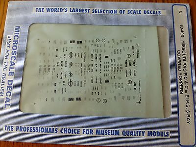 Microscale Decal N #60-493 MP Freight-Hopper - Covered - 3-Bay - PS