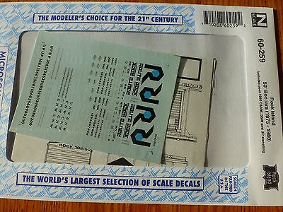 Microscale Decal N #60-259 Rock 50' Boxcars - Includes Post-1980 Restenciling f