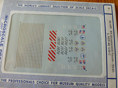 Microscale Decal N #60-459 BN Diesels - Bicentennial-"Diesel - SD40-2, SDP40, U