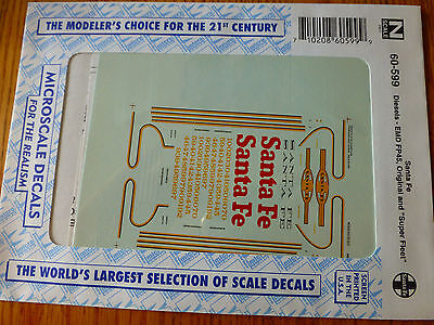 Microscale Decal N #60-599 ATSF Diesel - FP45 - Red & Silver