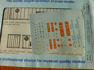 Microscale Decal N #60-312 Asst Trailers-"Container - 20' 40', YM Lines, Johnso