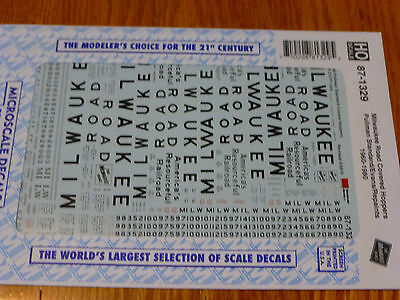 Microscale Decal HO #87-1329 Milwaukee Road Covered Hoppers, Pullman Standard/